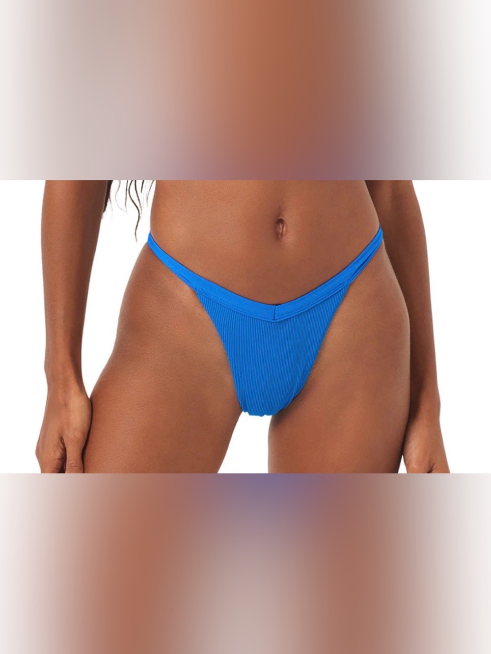 l*space Winona Blue Ribbed Bikini Bottom